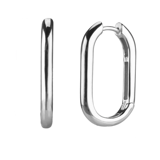 Savanna Platinum Oval Hoops