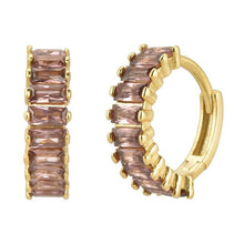 Load image into Gallery viewer, Blush Baguette Hoops
