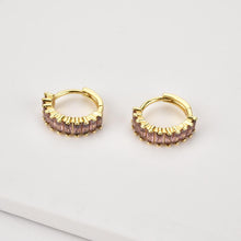 Load image into Gallery viewer, Blush Baguette Hoops
