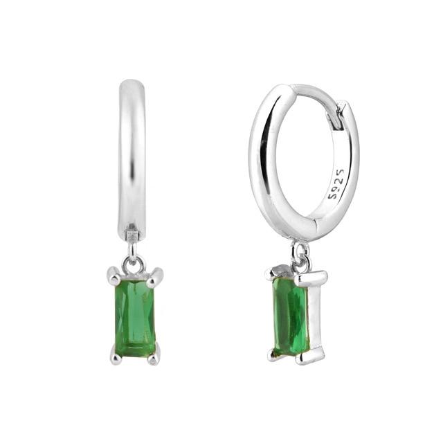 Emerald Ina Platinum Earrings