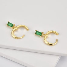 Load image into Gallery viewer, Emerald Ina Gold Earrings
