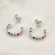 Load image into Gallery viewer, Omi Rainbow Platinum Earrings
