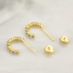 Silver Blue Omi Gold Earrings