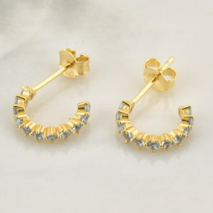 Silver Blue Omi Gold Earrings