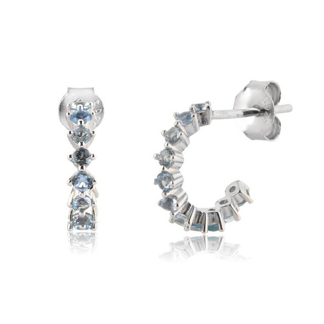 Silver Blue Omi Platinum Earrings