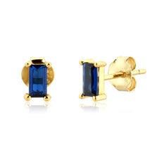 Load image into Gallery viewer, Sapphire Ina Gold Studs
