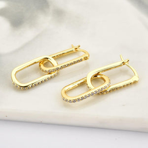 Tana Crystal Gold Hoops