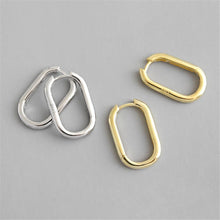 Load image into Gallery viewer, Savanna Platinum Oval Hoops
