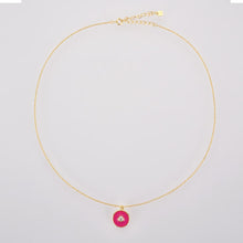 Load image into Gallery viewer, Fuchsia Jada Gold Necklace
