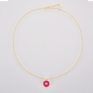 Fuchsia Jada Gold Necklace