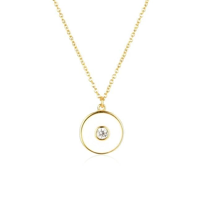 White Jada Gold Necklace