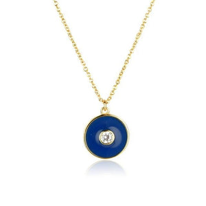 Navy Jada Gold Necklace