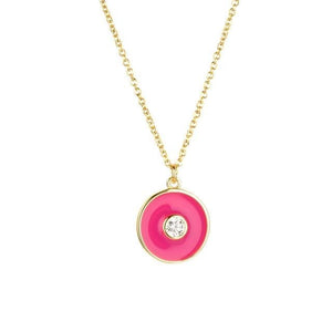 Fuchsia Jada Gold Necklace