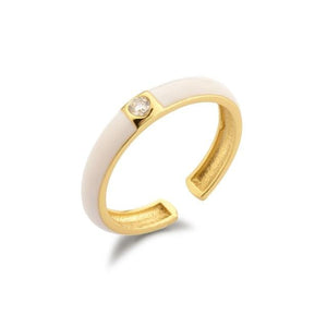 White Jada Broad Ring