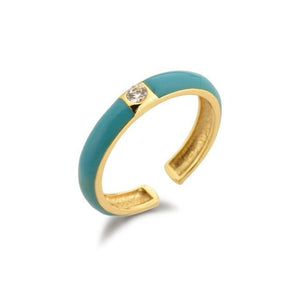 Teal Jada Broad Ring