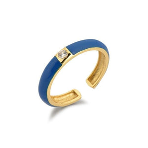 Navy Jada Broad Ring